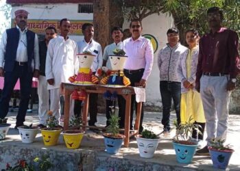 कलाकृति से पर्यावरण संरक्षण का दिया संदेश।