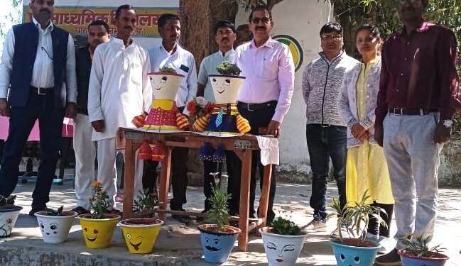 कलाकृति से पर्यावरण संरक्षण का दिया संदेश।