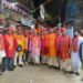 ढोल नगाड़ा के साथ हिंदू जनमानस ने निकाली, श्री राम की शोभायात्रा।