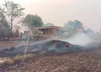 तेज आधी से रानीतारा गांव में लगी आग समान जलकर खाक।