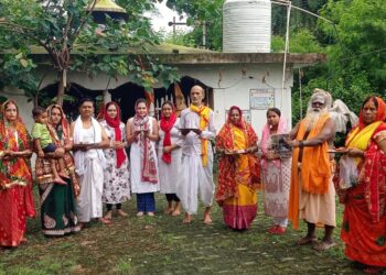 लगातार सत्रहवें दिन किया गया रुद्राभिषेक पूजन।