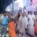 अग्निमंथन से निकली ज्वाला,हवन कुंड में 251 जड़ी बूटियों से निर्मित हवन सामग्री से दी गई आहुति।।