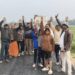 घटिया सड़क निर्माण पर भड़के ग्रामीण, नारेबाजी कर किया विरोध-प्रदर्शन।