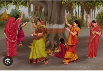 महिलाओं ने वट सावित्री व्रत रख की पति के दीर्घायु की कामना।