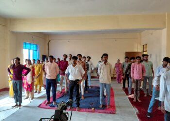 अन्तर्राष्ट्रीय योग दिवस पर आदर्श महाविद्यालय सलखन में योगाभ्यास कार्यक्रम आयोजित किया गया।