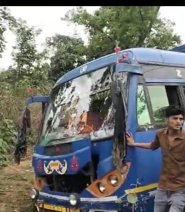 रफ्तार का कहर: सेवका मोड़ के पास जंगल में घुसी, बस टला बड़ा हादसा ।।