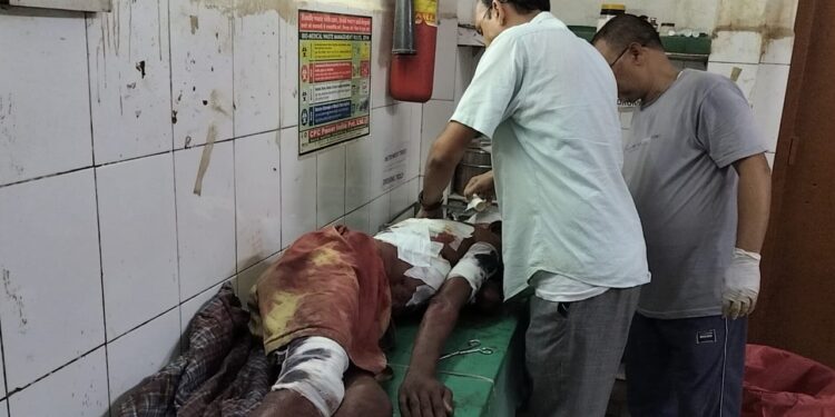 मछली मारने गये अधेड को मगरमच्छ ने किया लहू लुहान।