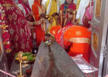 सावन भर चलने वाले रुद्राभिषेक पूजन का पूर्णिमा पर हुआ समापन।