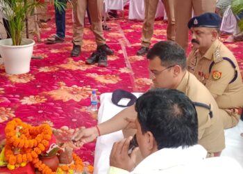 प्रीत नगर में पुलिस चौकी का विधि-विधान से हुआ उद्घाटनपुलिस अधीक्षक अभिषेक वर्मा ने पूजा-पाठ एवं फीता काटकर किया शुभारंभ।