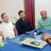 नवागत म्योरपुर थाना अध्यक्ष जितेंद्र सरोज ने पत्रकारों के साथ बैठक।
