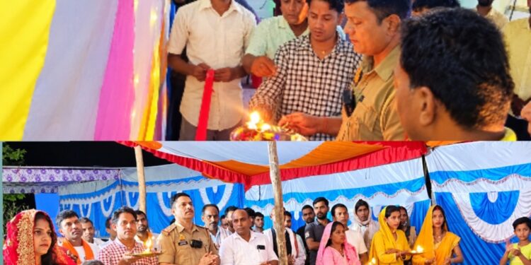 थानाध्यक्ष ने फीता काटकर किया रामायण सीरियल का उद्घाटन।